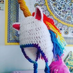 Crochet unicorn hat